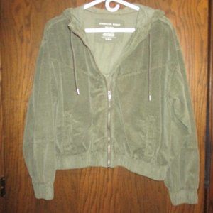 Women's AE hooded corduroy jacket, size M